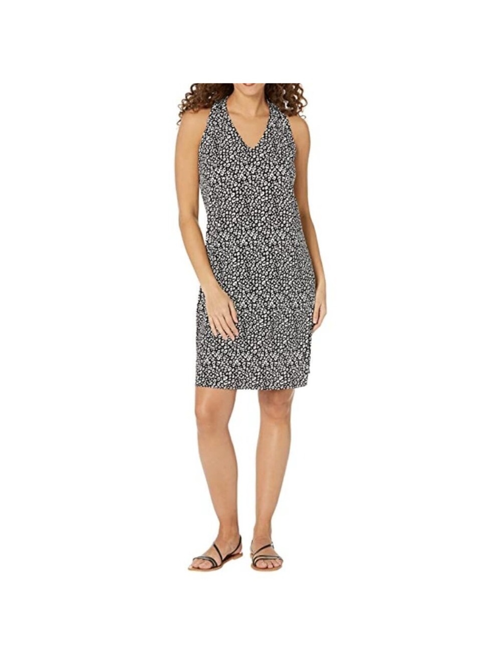 Tommy Bahama Black and White Printed Halter Swim Cover Dress